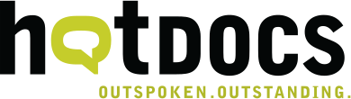 HotDocs logo, Outspoken. Outstanding.
