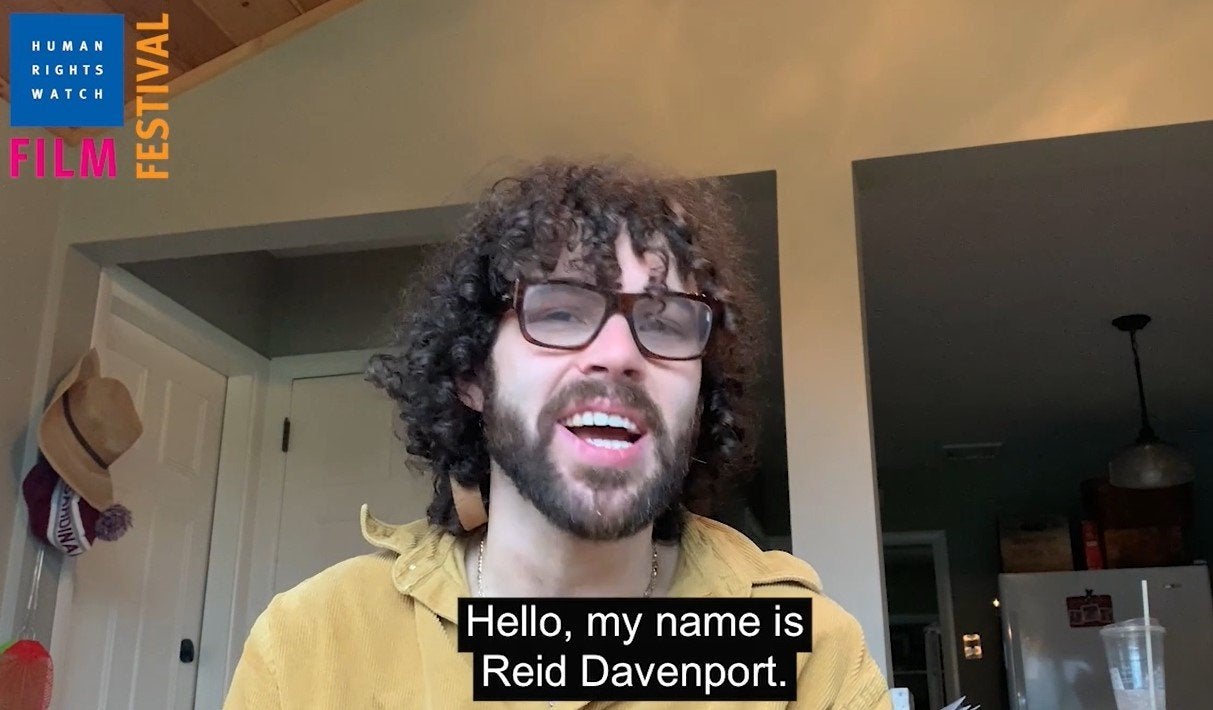 Filmmaker Reid Davenport talks to the camera