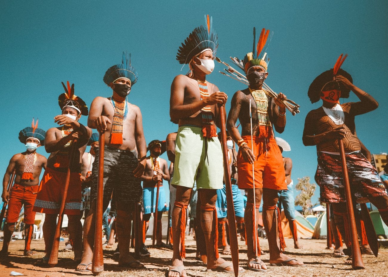 Indigenous activists protest against Brazil’s policy of giving away Indigenous territory to land grabbers 