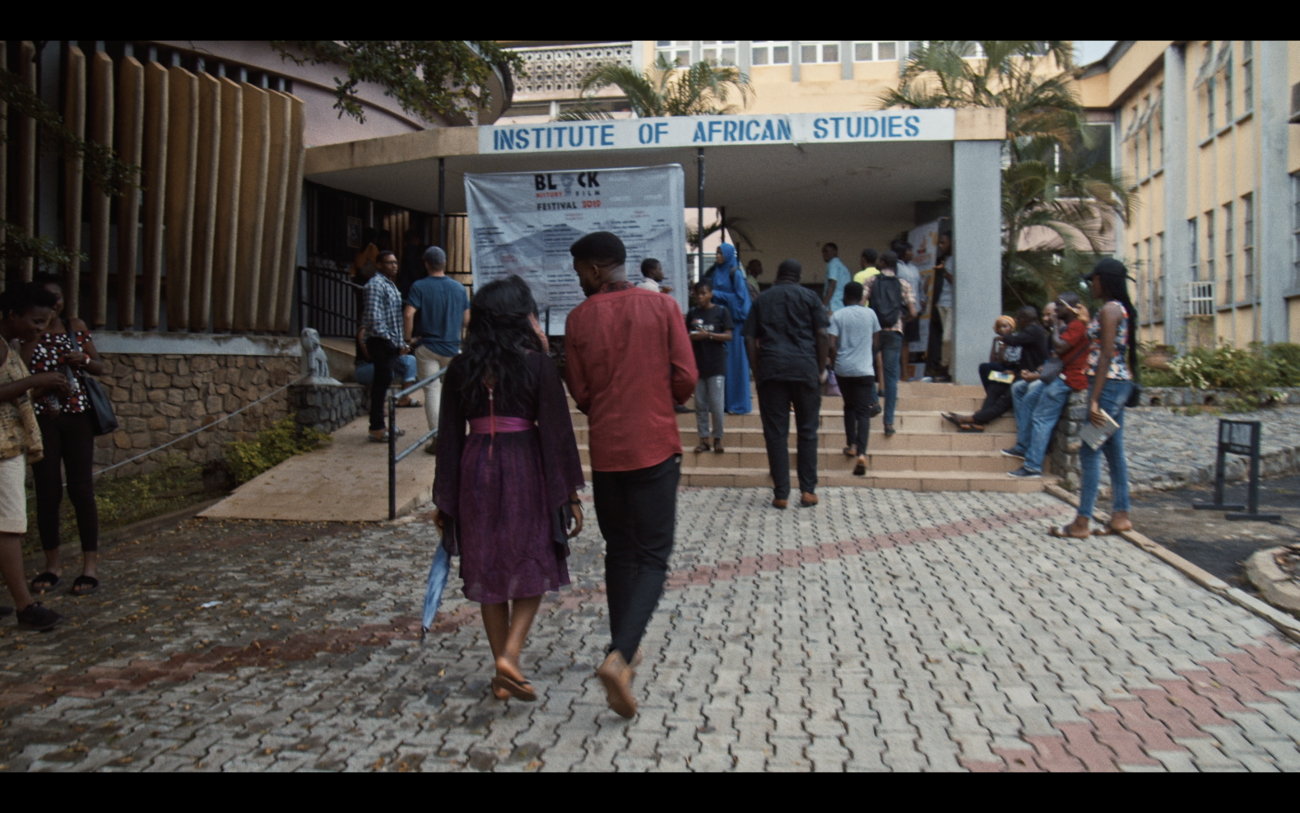 Students walk into school building
